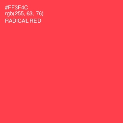 #FF3F4C - Radical Red Color Image